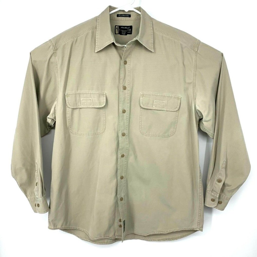 Eddie Bauer Mens Long Sleeve Button Front Omak Work Shirt